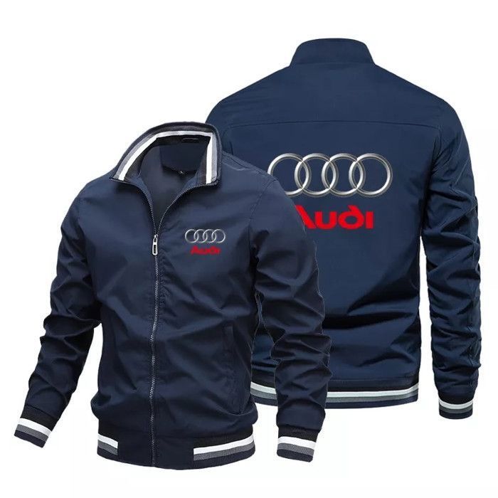 Veste de moto avec Audi pour hommes blouson aviateur decontracte coupe vent a la mode vetements de motard de course B185844477 Blanc Cdiscount Pret a Porter