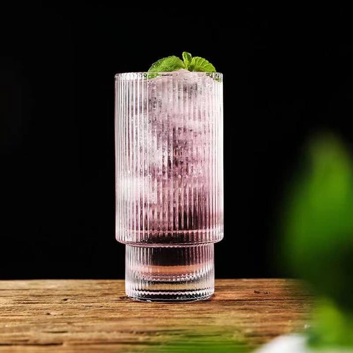 DAZZTIME Vintage Style Origami Verres à Boire Nervurés Avec Pailles DAZZTIME Vintage Style Origami Verres à Boire Nervurés Avec Pailles