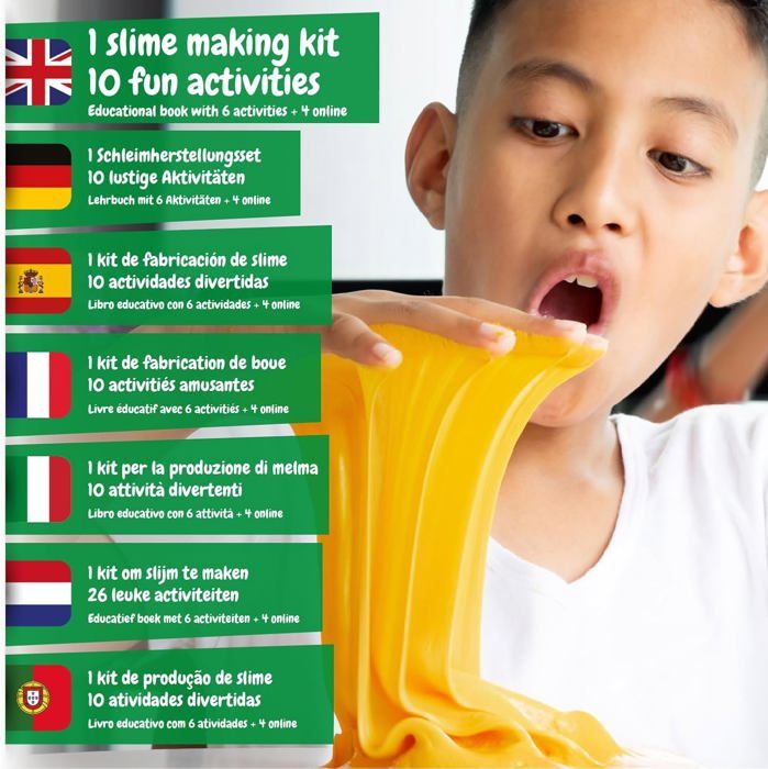 Kit Slime Science4you Brillant Dans Le Noir - 10 Activités - Slime Sécurisé - 8+ Ans