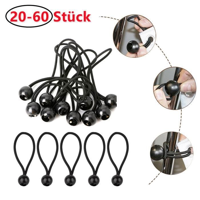 6 Cordons élastiques Ajustables Pour Bâtons De Randonnée – 20 Cm, Double Boucle, Fixation Rapide Pour Accessoires De Trekking