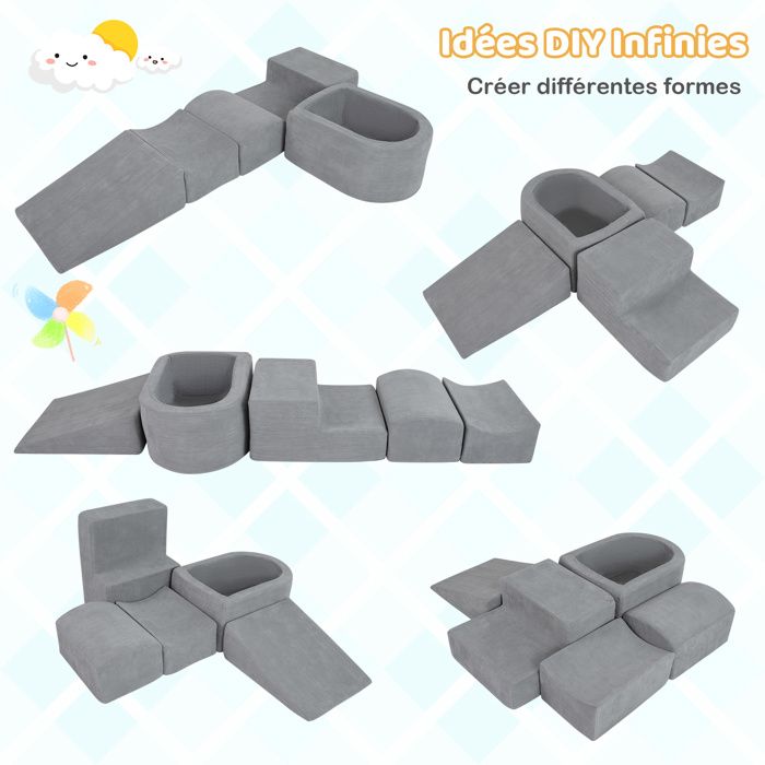 GIANTEX Ensemble de 5 Blocs en Mousse pour Enfants 3+ Ans- Blocs Géants ...