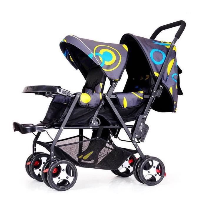 2 B b 7 36 Mois Poussette B b Double pour Jumeaux color et noir