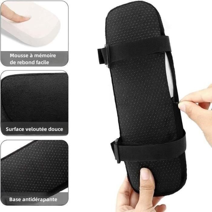 Coussins Accoudoirs Ergonomiques - Lot De 2 - Mousse Mémoire Forme - Housses Lavables - Bureau