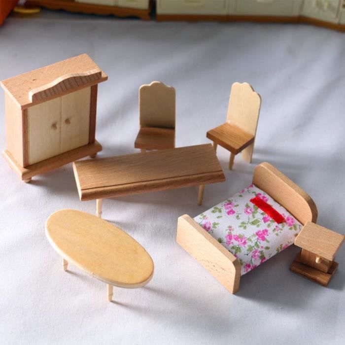 1:12 Échelle Dollhouse Miniature Table Chaises Faire semblant Jouer Meubles  Jouets Dollhouse Cuisine Décor - Cdiscount Jeux - Jouets