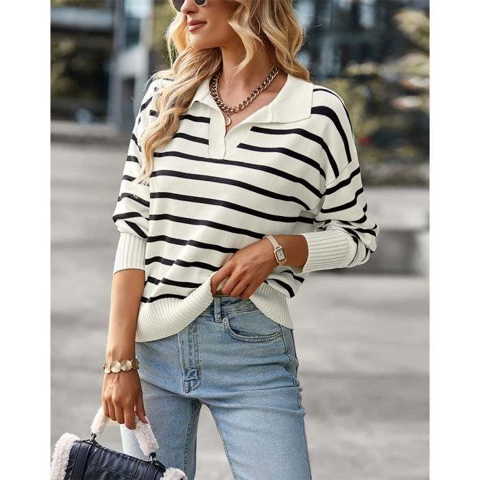 Pull Femme Col V Automne/hiver - Matière Douce - Manches Longues - Style Décontracté
