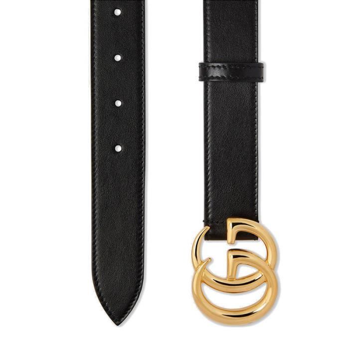 GUCCI GUCCI nouveau modele femme cuir noir or brillant double G boucle ceinture 3cm 414516 0YA0G 100 Couleurs multiples Cdiscount Pret a Porter