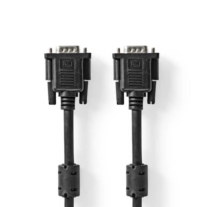 Câble VGA Coaxial 10m Haute Résolution HD15 Mâle/Mâle - Noir (MXTMMHQ10M)