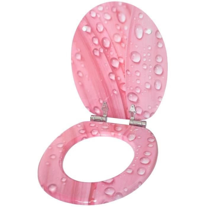 Abattant WC frein de chute soft close Pink Flower Finition de