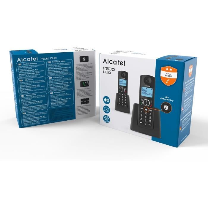 Alcatl F860 Téléphon DCT Idntification d l'applant Noir au millur prix