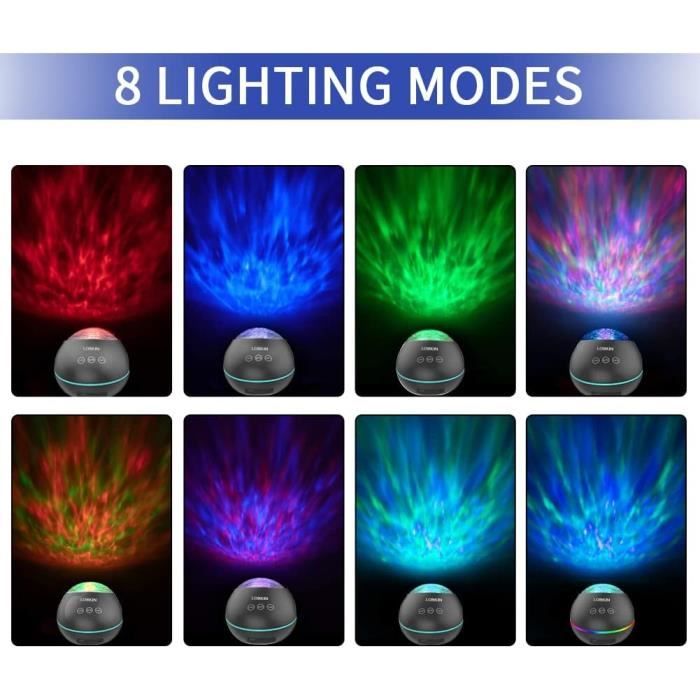 JGMZTZT Northern Lights Projecteur De Vagues De L'océan 16 Couleurs