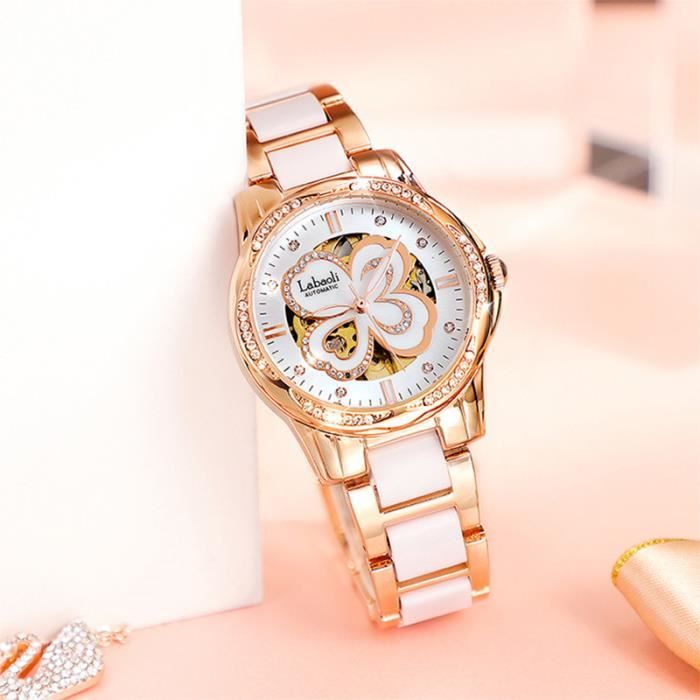 SHARPHY Montre femme m canique automatique diamant fleurs mode