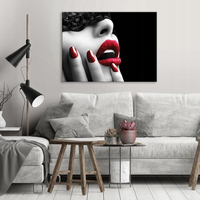 Impression sur Toile Fleurs Abstrait Moderne 100x75 cm XXL Tableau Décoration  Murale Intissée pour Salon Chambre pret a accroche