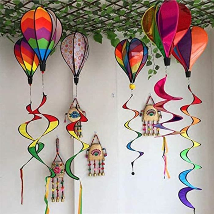 Attrape-soleil Montgolfière Verre Attrape-soleil Montgolfière En Verre Teinté – Peint à La Main, Avec Cloche En Cuivre – Décoration Fenêtre Arc-en-ciel – Idée Cadeau Déco Attrape Soleil Suspendu