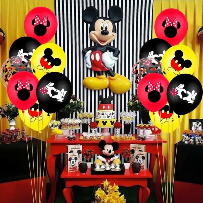 Décorations de fête d'anniversaire Disney Mickey Mouse pour enfants,  ballons, bannières en tissu en feutre, fournitures de drapeau pour fête d' anniversaire pour bébé - AliExpress