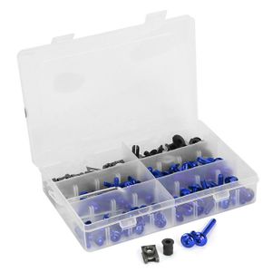 Kit De Boulons De Carénage Moto 198 Pièces - Universel, Noir, Vis, Écrous, Rondelles Et Clips