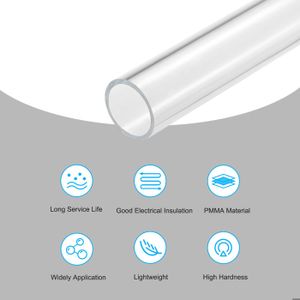 2 Tubes PVC Transparent 30x32mm - 0.4m De Long - Pour DIY, Aquarium, Décoration Et Projections Lumineuses