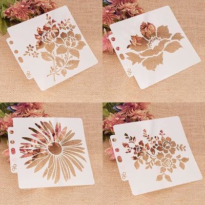 18 Gabarits Fleurs Sauvages Réutilisables - 15x7.5 Cm, Pour Peinture, DIY, Déco Sur Bois, Mur