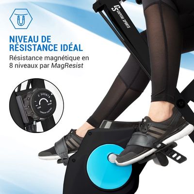 Velo d appartement 3 en 1 Klarfit Azura Plus Bandes de traction souples Entrainement par courroie Noir Cdiscount Sport
