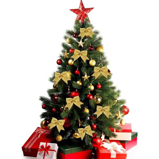 24 Nœuds De Ruban Noël Argenté 10x9 Cm – Arcs Pailletés Pour Sapin, Cadeaux, Décoration Maison - 5