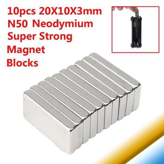 Wukong 30 Pièces Aimant Autocollant Puissant, 20×10×1mm Petit Aimant Adhesif Aimant Neodyme