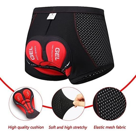 Short De Vélo Rembourré KEMALOCE Pour Homme - Noir, Bleu, Gris - Confort Et Compression