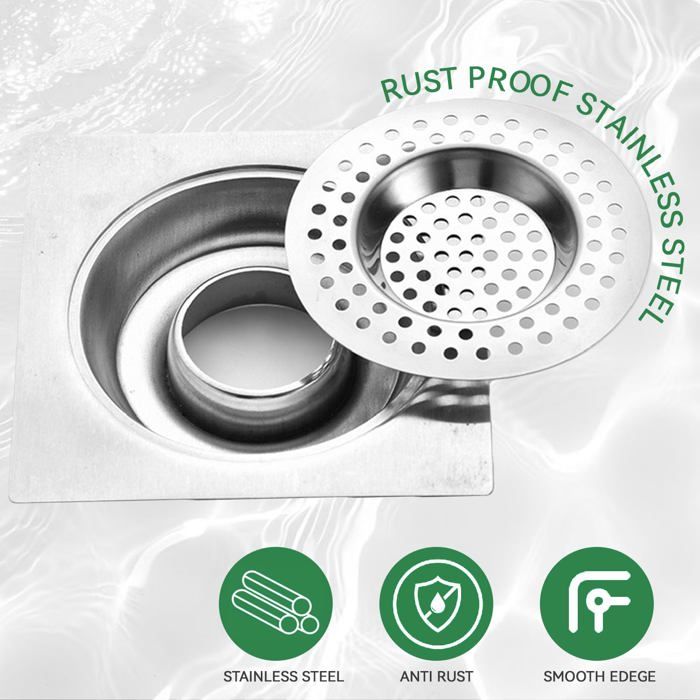2 Filtres Évier Acier Inoxydable - Grille Anti-Bouchon Pour Cuisine Et Salle De Bain - Protection Canalisations