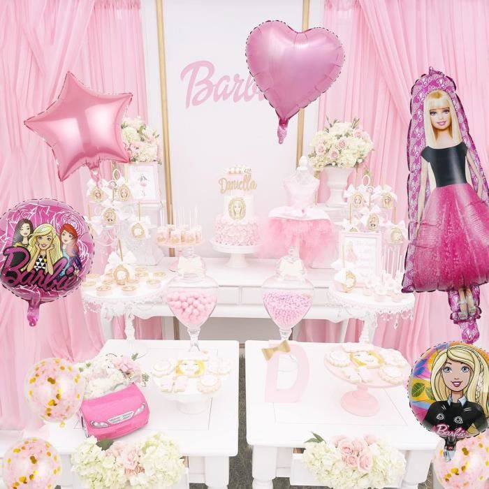 Poupée Barbie Décorations Pour Fêtes À Thème, Ballon En Aluminium