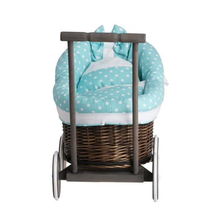 Landau pour poupée en osier Luna beige - Jouet d'imitation traditionnel