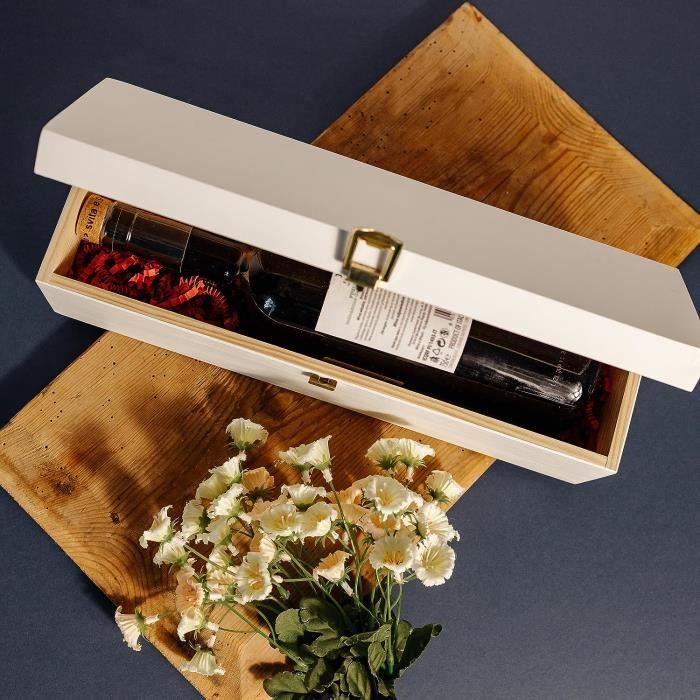 Creative Deco Boîte Caisse à Vin en Bois Rouge, Cadeau vin Mariage, Boite  Rangement, 1 Bouteille, 36 x 11 x 9,8 cm, Coffret Vin, Cadeau Femme