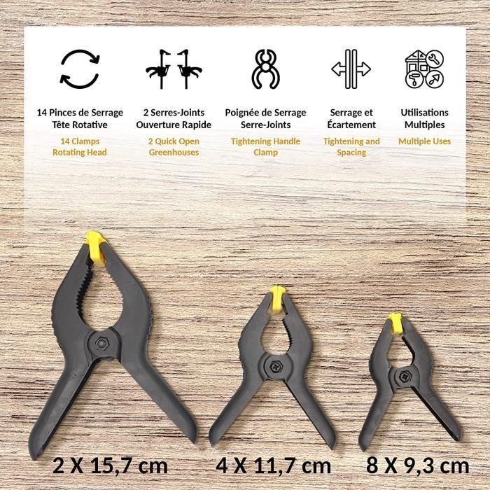 Cenroelon Kit De 13 Pinces à Ressort Pour Le Travail Du Bois Pour Moulures De Cadres Photos