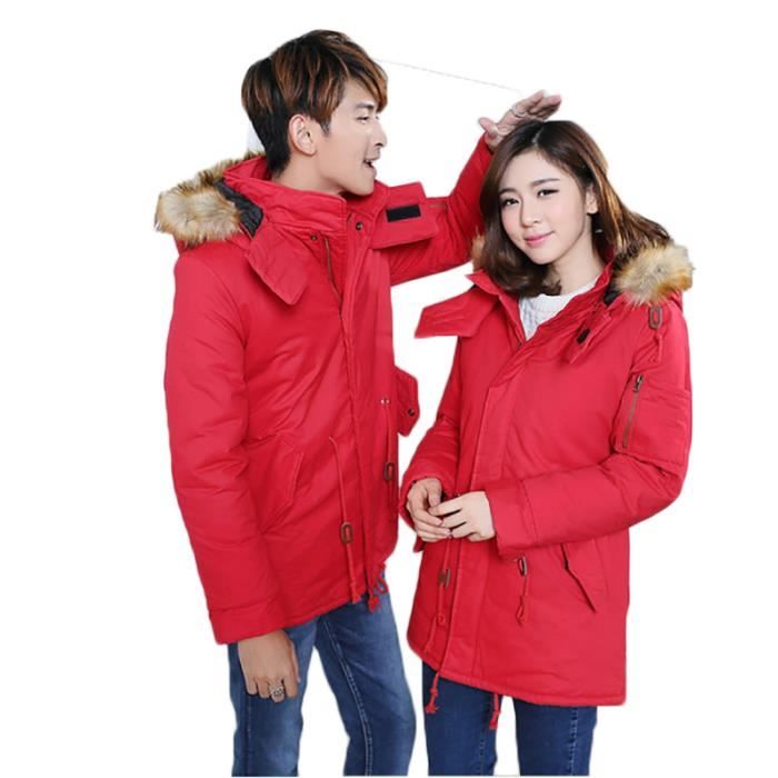 Doudoune homme fourrure rouge clearance