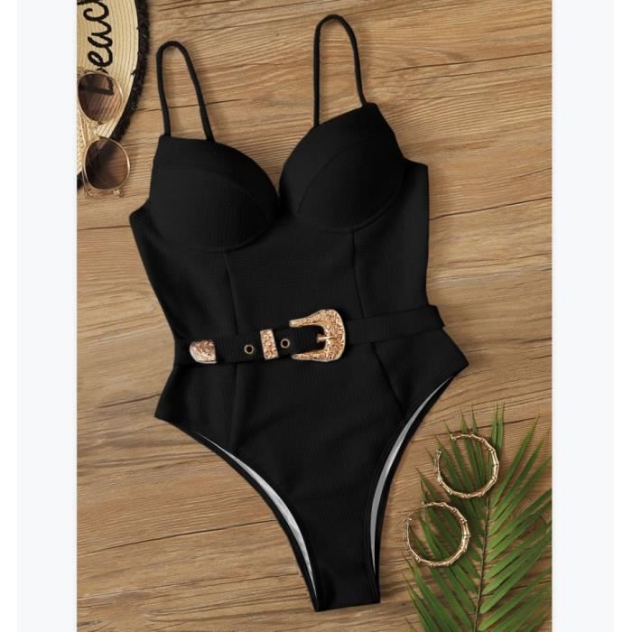 Coloquin Maillot De Bain Push-Up Rembourré Pour Femme - Haut De Bikini Sexy Col V Dos Nu Avec Coussinets Amovibles