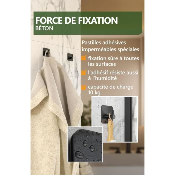 4smile Lot De 4 Porte-serviettes Sans Perçage Crochets Adhésifs