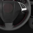 Housse de volant de voiture en cuir artificiel, souple, noir, pour Fiat Grande Punto Bravo Linea 2007  Red Thread-3