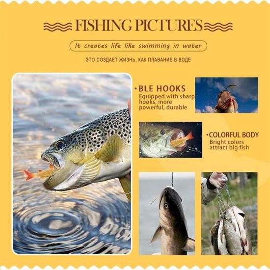 Kit De Leurres Pêche Joyeee – 110 Leurres + 20 Jigs, Boîte Portable, Vers Plastique, Spinnerbaits, Pour Truite, Brochet, Perche