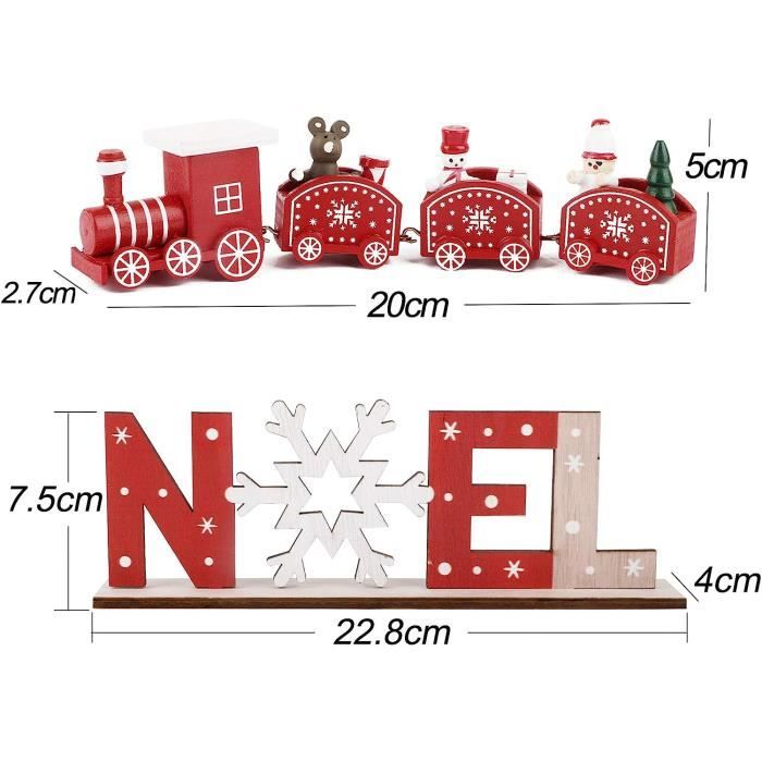 Lettre Décorative Noël En Bois MDF Avec Étoile Rouge - Décoration Table, Cheminée, Bureau - 4