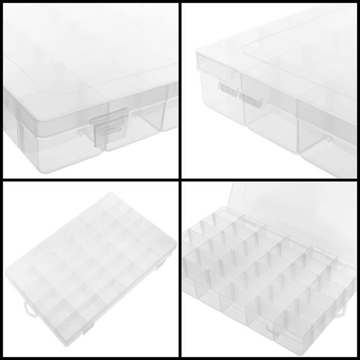 Boite plastique transparente 10 compartiments vide 165 x 112 x 31 mm