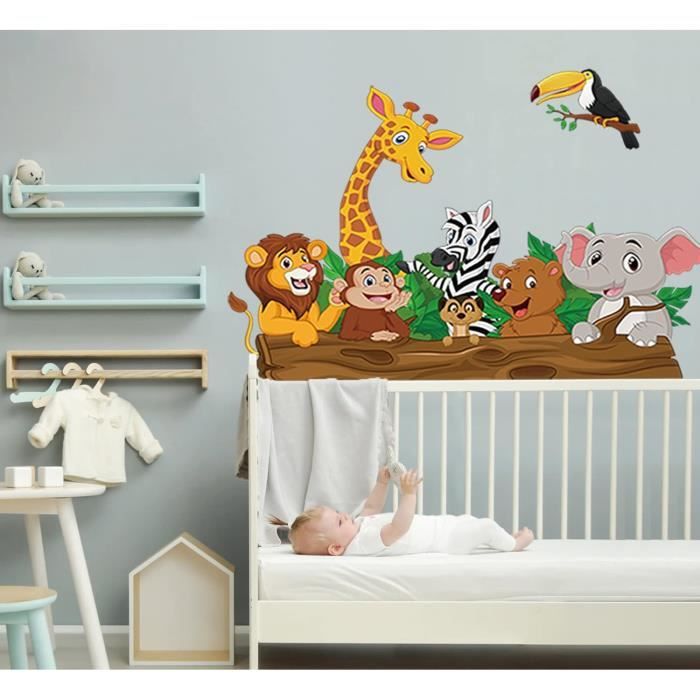 Stickers Muraux Enfants,Stickers Animaux Stickers Chambre Bebe Enfant  Stickers Jungle Girafe Singe Deco Bebe Stickers Muraux Chambre - Cdiscount  Maison