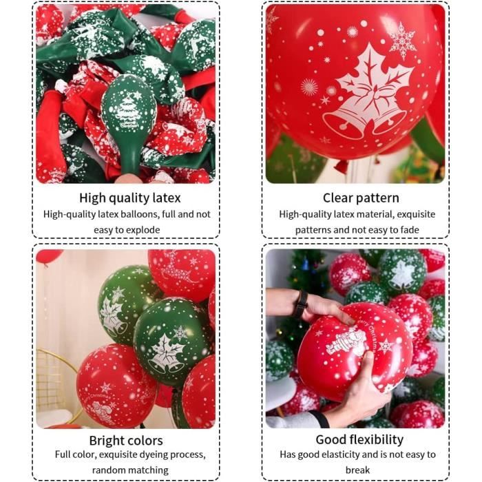 Kit décorations 100 ballons Noël et flocons