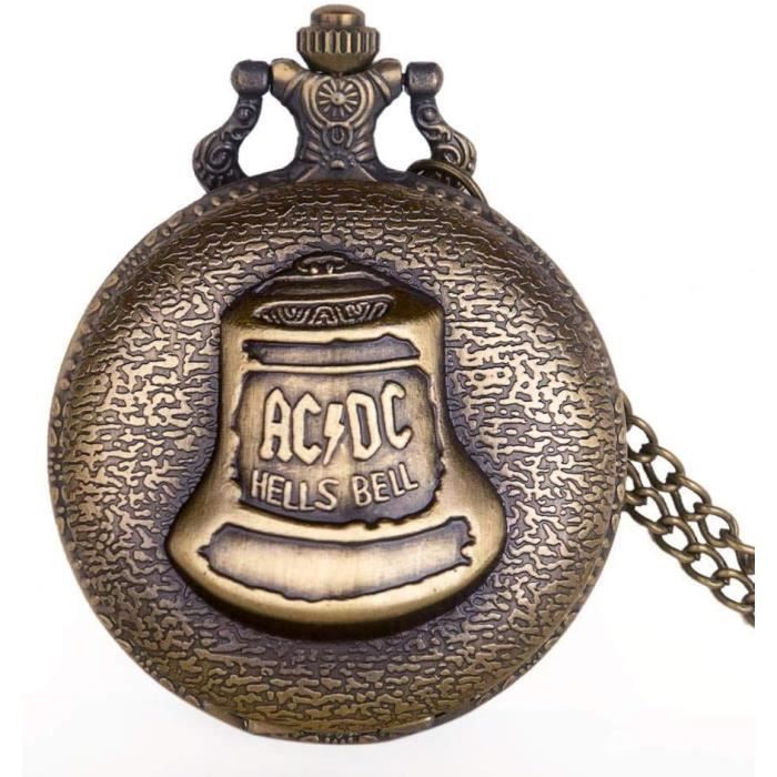 BOOSSONGKANG Montre de Poche Top Bronze Hell Clock ACDC Mode