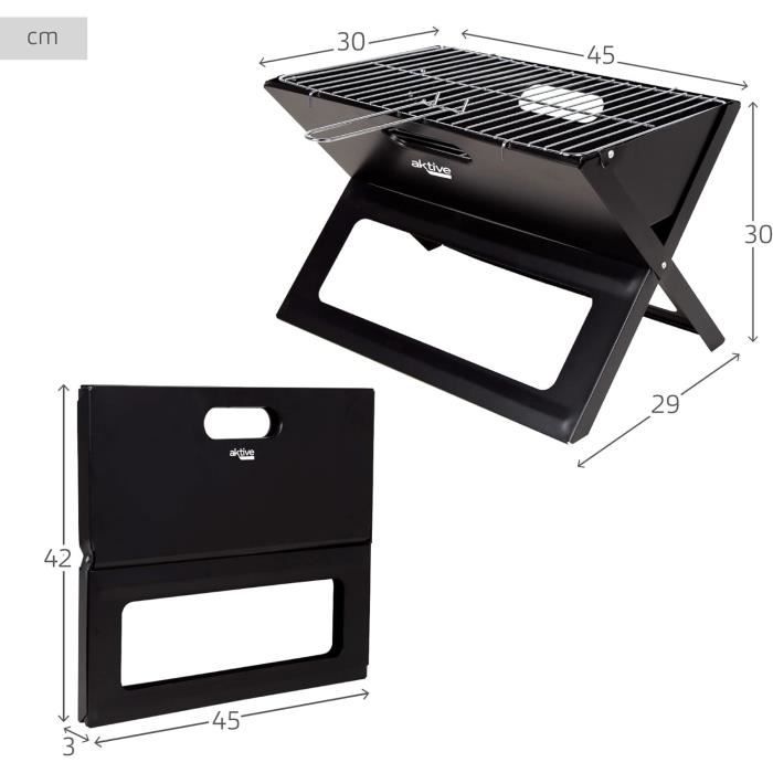 Barbecue Portable Aktive Au Charbon De Bois - Pratique Et Réglable Pour Vos Grillades