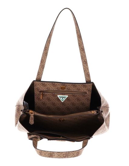 Sac à Main GUESS ECO BRENTON - Marron Logo, Bandoulière, Grand, Neuf Avec étiquettes