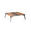 Bobochic Table Basse Carree 120x120cm Bois Teck Recycle Metal