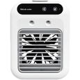 Climatiseur portable 3 en 1, mini refroidisseur air + humidificateur 2 vitesses, rechargeable silencieux blanc, bureau, chambre