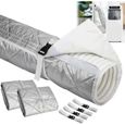 Housse Isolante pour Tuyau Climatisation Mobile 15cm - Lot de 2 - Avec 4 Colliers Réglables - Protection Thermique Anti-Condensation