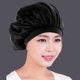 Nouveau Noir Sommeil Chapeau Nuit Sommeil Cap Des Cheveux Bonnet De Nuit En Satin Pour Les Femmes-0