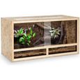 ID MARKET - Terrarium en bois OSB pour reptiles et batraciens aérations latérales 115 cm-0