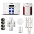 Alarme maison sans fil DNB 4 à 5 pièces mouvement + intrusion + détecteur de fumée + gaz + sirène extérieure - Compatible Box / GSM-0