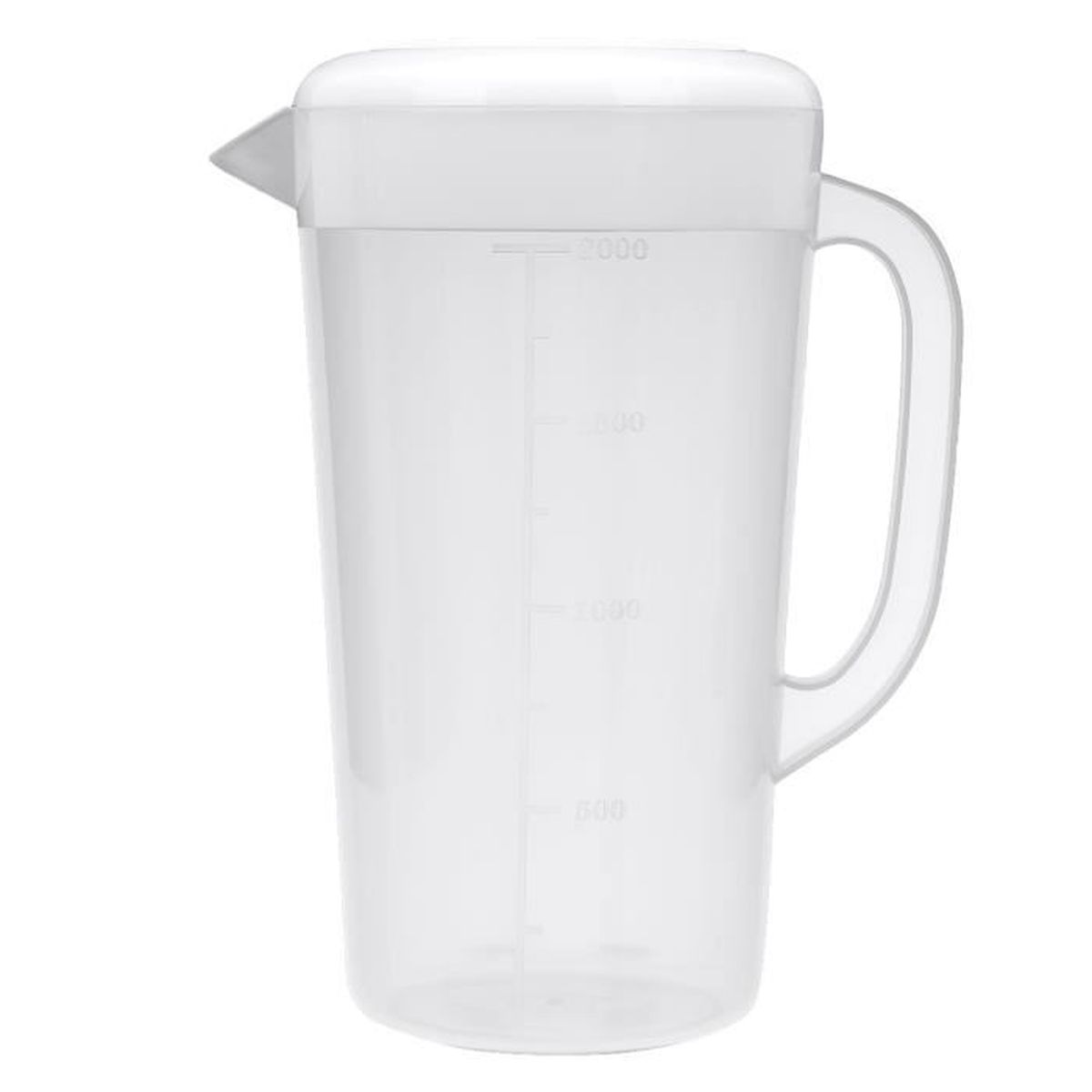 pichet plastique doseur carafe d eau avec couvercle et poignee pour jus the glace boisson blanc 2000ml achat vente pichet carafe cdiscount