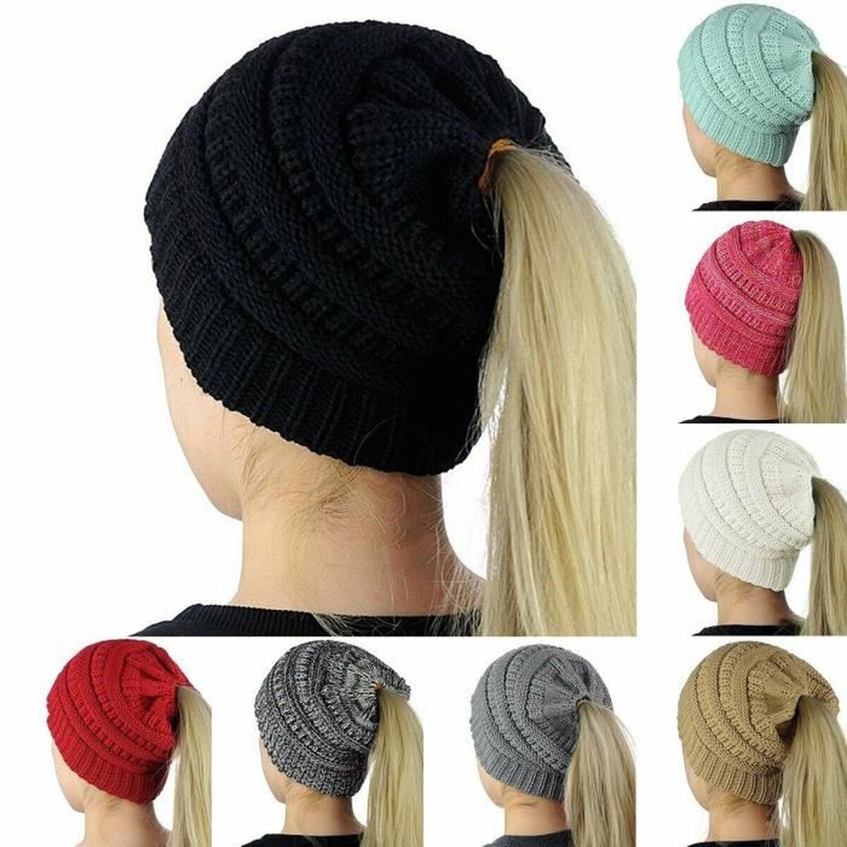 Bonnet ponytail femme clearance